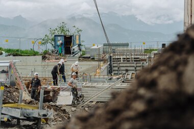 Bild der Baustelle vom Neubau Bergrestaurant Grüneck | © Golm Silvretta Lünersee Tourismus GmbH Bregenz, Philipp Schilcher