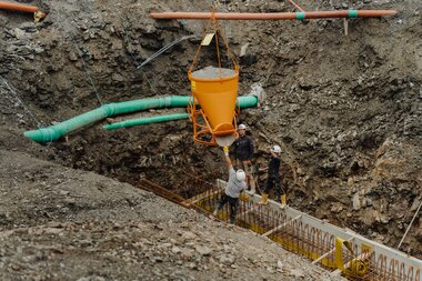 Bild der Baustelle vom Neubau Bergrestaurant Grüneck von oben | © Golm Silvretta Lünersee Tourismus GmbH Bregenz, Philipp Schilcher