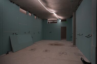 Aufnahme von Innenausbau von der Baustelle Neubau Bergrestaurant Grüneck | © Golm Silvretta Lünersee Tourismus GmbH Bregenz, Veronika Grüner